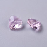 100pcs Pink Glass Heart Beads Jewelry Making DIY 14mm