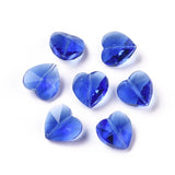100pcs Pink Glass Heart Beads Jewelry Making DIY 14mm