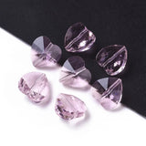 100pcs Pink Glass Heart Beads Jewelry Making DIY 14mm