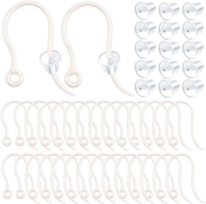 100pcs Plastic Earring Hooks Fish Hooks for DIY Jewelry Making
