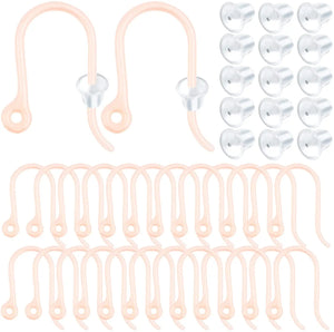 100pcs Plastic Earring Hooks with Safety Backs for DIY Jewelry Making
