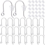 100pcs Plastic Earring Hooks with Safety Backs for DIY Jewelry Making