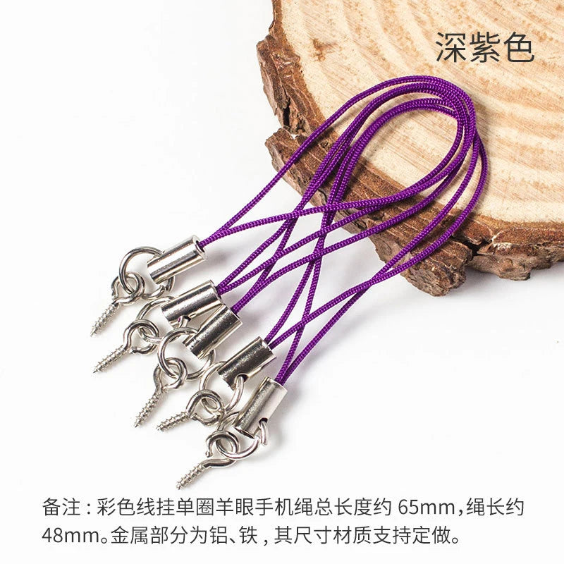 100pcs Polyester Single Ring Lanyard Christmas Bell Keychain Rope