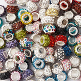 100pcs Polymer Clay Rhinestone Bead European Beads Spacer Beads