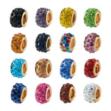 100pcs Polymer Clay Rhinestone European Beads DIY Bangle Bracelet 11x7mm