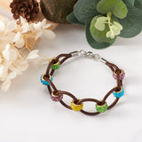 100pcs Polymer Clay Rhinestone European Beads DIY Bangle Bracelet 11x7mm