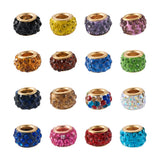 100pcs Polymer Clay Rhinestone European Beads DIY Bangle Bracelet 11x7mm
