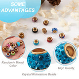 100pcs Polymer Clay Rhinestone European Beads DIY Bangle Bracelet 11x7mm