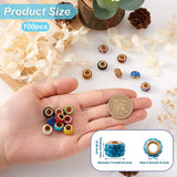 100pcs Polymer Clay Rhinestone European Beads DIY Bangle Bracelet 11x7mm