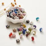 100pcs Mixed Polymer Clay Rhinestone European Rondelle Beads Large Hole Beads