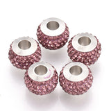 100pcs Polymer Clay Rhinestones European Beads Charm Bead