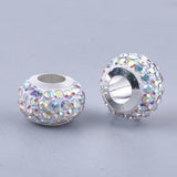 100pcs Polymer Clay Rhinestones European Beads Charm Bead
