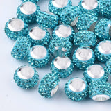 100pcs Polymer Clay Rhinestones European Beads Charm Bead