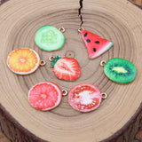 100pcs Printed Fruit Series Q Edition Fruit Pendant Hair Accessories Bracelet