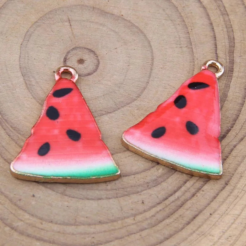 100pcs Printed Fruit Series Q Edition Fruit Pendant Hair Accessories Bracelet