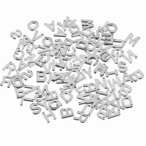 100pcs Gold-Plate Stainless Steel Letter Charms for DIY Jewelry Making