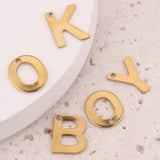 100pcs Gold-Plate Stainless Steel Letter Charms for DIY Jewelry Making