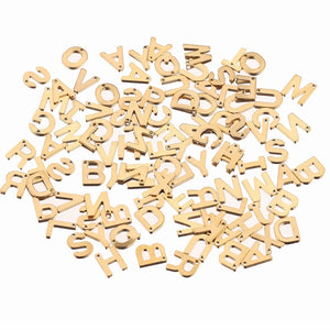 100pcs Gold-Plate Stainless Steel Letter Charms for DIY Jewelry Making