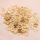 100pcs Gold-Plate Stainless Steel Letter Charms for DIY Jewelry Making