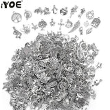 100pcs Random Mix Metal Charms for DIY Bracelet Keychain