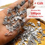 100pcs Mixed Charms for Jewelry Making DIY Bracelet Necklace Earring
