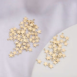 100pcs Raw Brass Star Geometry Charms for DIY Jewelry Making
