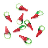 100pcs Red Pepper Lampwork Pendants Charms DIY Jewelry Making