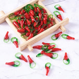 100pcs Red Pepper Lampwork Pendants Charms DIY Jewelry Making