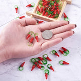 100pcs Red Pepper Lampwork Pendants Charms DIY Jewelry Making