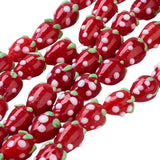 100pcs Red Strawberry Beads Charm Glass Spacer Bead DIY Jewelry Making