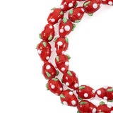 100pcs Red Strawberry Beads Charm Glass Spacer Bead DIY Jewelry Making