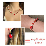100pcs Red Strawberry Beads Charm Glass Spacer Bead DIY Jewelry Making