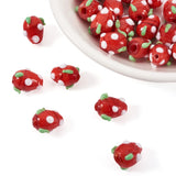 100pcs Red Strawberry Beads Charm Glass Spacer Bead DIY Jewelry Making