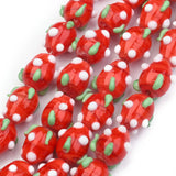 100pcs Red Strawberry Beads Charm Glass Spacer Bead DIY Jewelry Making