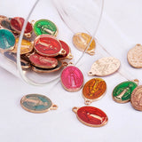 100pcs Enamel Oval Pendants Golden Plated for Necklace Making