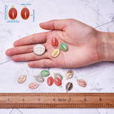 100pcs Enamel Oval Pendants Golden Plated for Necklace Making