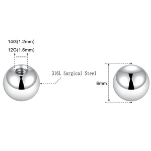 100pcs Labret Belly Ear Barbell Bar Beads Piercing Balls