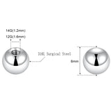 100pcs Labret Belly Ear Barbell Bar Beads Piercing Balls