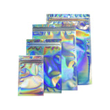 100pcs Iridescent Laser Zip Lock Bags Cosmetics Jewelry Holographic Pouch