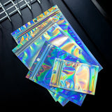 100pcs Iridescent Laser Zip Lock Bags Cosmetics Jewelry Holographic Pouch