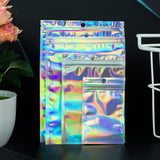 100pcs Iridescent Laser Zip Lock Bags Cosmetics Jewelry Holographic Pouch