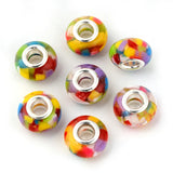 100pcs Resin European Beads Charm Large Hole Beads