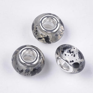 100pcs Resin European Beads Large Hole Rondelle Spacer Beads for Jewelry Making