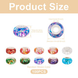 100pcs Resin European Beads Large Hole Rondelle Spacer Beads for Jewelry Making