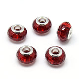 100pcs Resin European Beads Large Hole Rondelle Faceted Bead