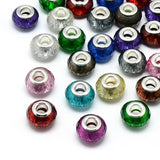 100pcs Resin European Beads Large Hole Rondelle Faceted Bead