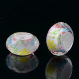100pcs Resin Large Hole Faceted Rondelle Beads 13.5~14x7.5~8mm