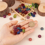 100pcs Resin Rhinestone European Beads Large Hole Rondelle Spacer Beads