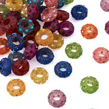 100pcs Resin Rhinestone European Beads Large Hole Rondelle Spacer Beads