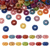 100pcs Resin Rhinestone European Beads Large Hole Rondelle Spacer Beads